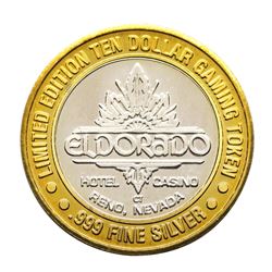 .999 Silver Eldorado Hotel & Casino $10 Casino Limited Edition Gaming Token