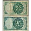 Image 2 : Lot of (2) 1874 Fifth Issue 25 Cent Fractional Currency Notes
