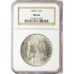 1885-O $1 Morgan Silver Dollar Coin NGC MS64 Chip Corner