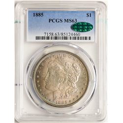 1885 $1 Morgan Silver Dollar Coin PCGS MS63 CAC AMAZING TONING