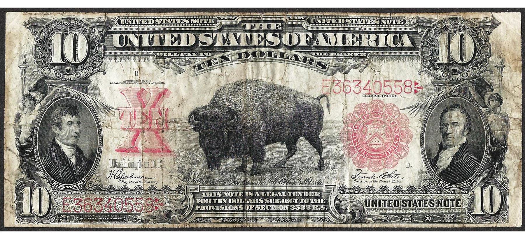 1901 $10 Bison Legal Tender Note