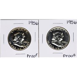 Lot of (2) 1956 Proof Franklin Half Dollar Coins