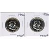 Image 1 : Lot of (2) 1956 Proof Franklin Half Dollar Coins