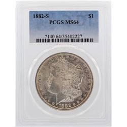 1882-S $1 Morgan Silver Dollar Coin PCGS MS64
