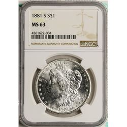 1881-S $1 Morgan Silver Dollar Coin NGC MS63