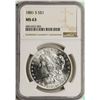 Image 1 : 1881-S $1 Morgan Silver Dollar Coin NGC MS63
