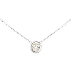 14KT White Gold 0.50 ctw Diamond Solitaire Pendant with Chain