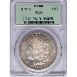 1879-S $1 Morgan Silver Dollar Coin PCGS MS65 Old Rattler Holder
