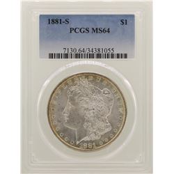 1881-S $1 Morgan Silver Dollar Coin PCGS MS64