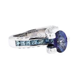 18KT White Gold 4.57 ctw Sapphire and Diamond Ring
