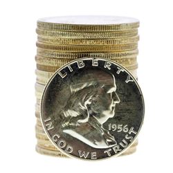Roll of (20) 1956 Proof Franklin Half Dollar Coins