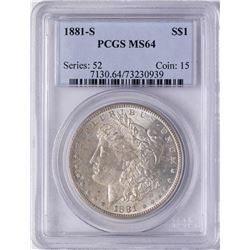 1881-S $1 Morgan Silver Dollar Coin PCGS MS64