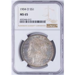 1904-O $1 Morgan Silver Dollar Coin NGC MS65 Nice Toning
