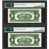 Image 2 : Lot of (2) Consecutive 1928G $2 Legal Tender Notes  PMG Choice Uncirculated 64EP
