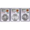 Image 1 : Lot of (3) 1968Mo Mexico City Olympics 25 Pesos Silver Coins NGC MS66
