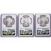 Image 2 : Lot of (3) 1968Mo Mexico City Olympics 25 Pesos Silver Coins NGC MS66