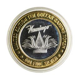 .999 Silver Flamingo Laughlin Nevada $10 Casino Limited Edition Gaming Token