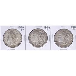 Lot of 1883-S to 1885-S $1 Morgan Silver Dollar Coins