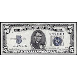 1934D $5 Silver Certificate Note