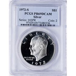 1972-S $1 Ike Eisenhower Proof Silver Dollar Coin PCGS PR69DCAM