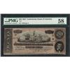 Image 1 : 1864 $20 Confederate States of America Note T-67 PMG Choice About Uncirculated 5