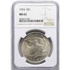 Image 1 : 1924 $1 Peace Silver Dollar Coin NGC MS63