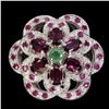 Image 1 : Natural Emerald Garnet Ruby Ring