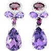 Image 1 : NATURAL PURPLE AMETHYST RHODOLITE GARNET Earrings
