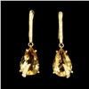 Image 1 : Natural Pear Cut 15x10mm Yellow Citrine Earrings