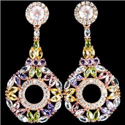 Natural ROSE QUARTZ CITRINE TANZANITE TOURMALINE