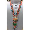 Image 1 : Tibet Hand Made Natural Turquoise & Coral Necklace