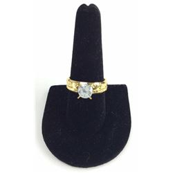 Lab Created Diamond Wedding Band, 14k Gold Plated