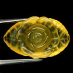 BEAUTIFUL 17 CT HAND CARVED YELLOW OPAL ROSE