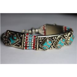 Tibet Hand Made Turquoise & Coral Bracelet