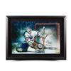 Image 1 : Grant Fuhr Signed Oilers "Save" 16x24 Custom Framed Hockey Puck Break Through Display Inscribed "5x 