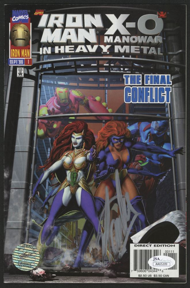 Stan Lee Signed 1996 Iron Man X O Manowar Heavy Metal Issue 1 Marvel Comic Book Jsa Coa Lee Stan Lee Signed 1996 Iron Man X O Manowar Heavy Metal Issue 1 Marvel Comic Book Jsa Coa Lee