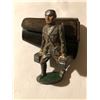 Image 2 : Rare Vintage Lead Army Toy Soldier Carrying Ammo Boxes original paint missing hat