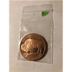 2013 BUFFALO CHIEF 1oz Copper Coin 999 Fine Copper