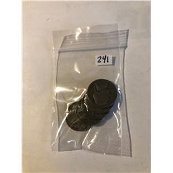 Bag of 5 Total Assorted Silver WWII US Nickels