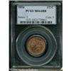 Image 1 : 1854 1/2 C MS64 Red and Brown PCGS. B-1, C-1, R.1. 1854 1/2 C MS64 Red and Brown PCGS.
