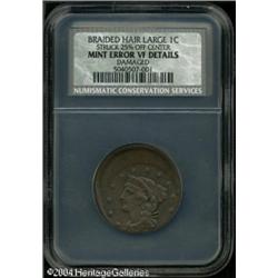1853 1C --Struck 25% Off Center--VF Details, Damaged, 1853 1C --Struck 25% Off Center--VF Details, D