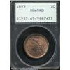 Image 3 : 1853 1C MS65 Red PCGS. N-25, R.1. Die State B. A l 1853 1C MS65 Red PCGS.