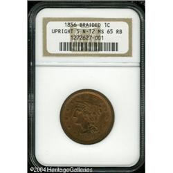 1856 1C Upright 5 MS65 Red and Brown NGC. N-12, Hi 1856 1C Upright 5 MS65 Red and Brown NGC.
