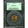 1911 1C MS65 Red PCGS. Sharply struck and fully lu 1911 1C MS65 Red PCGS.