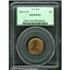 1917-D 1C MS64 Red PCGS. Boldly struck from slight 1917-D 1C MS64 Red PCGS.