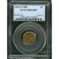 1909-S VDB 1C MS64 Brown PCGS. Well struck and lus 1909-S VDB 1C MS64 Brown PCGS.
