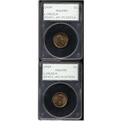 1909 1C MS65 Red PCGS. Two Gems. Both exhibit shar 1909 1C MS65 Red PCGS.