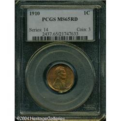1910 1C MS65 Red PCGS. Lustrous surfaces are orang 1910 1C MS65 Red PCGS.