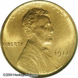 1911 1C MS66 Red PCGS. Richly overlaid in swirling 1911 1C MS66 Red PCGS.