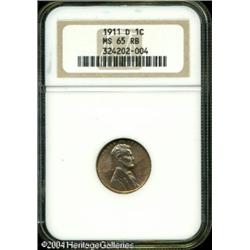 1911-D 1C MS65 Red and Brown NGC. This D-mint disp 1911-D 1C MS65 Red and Brown NGC.